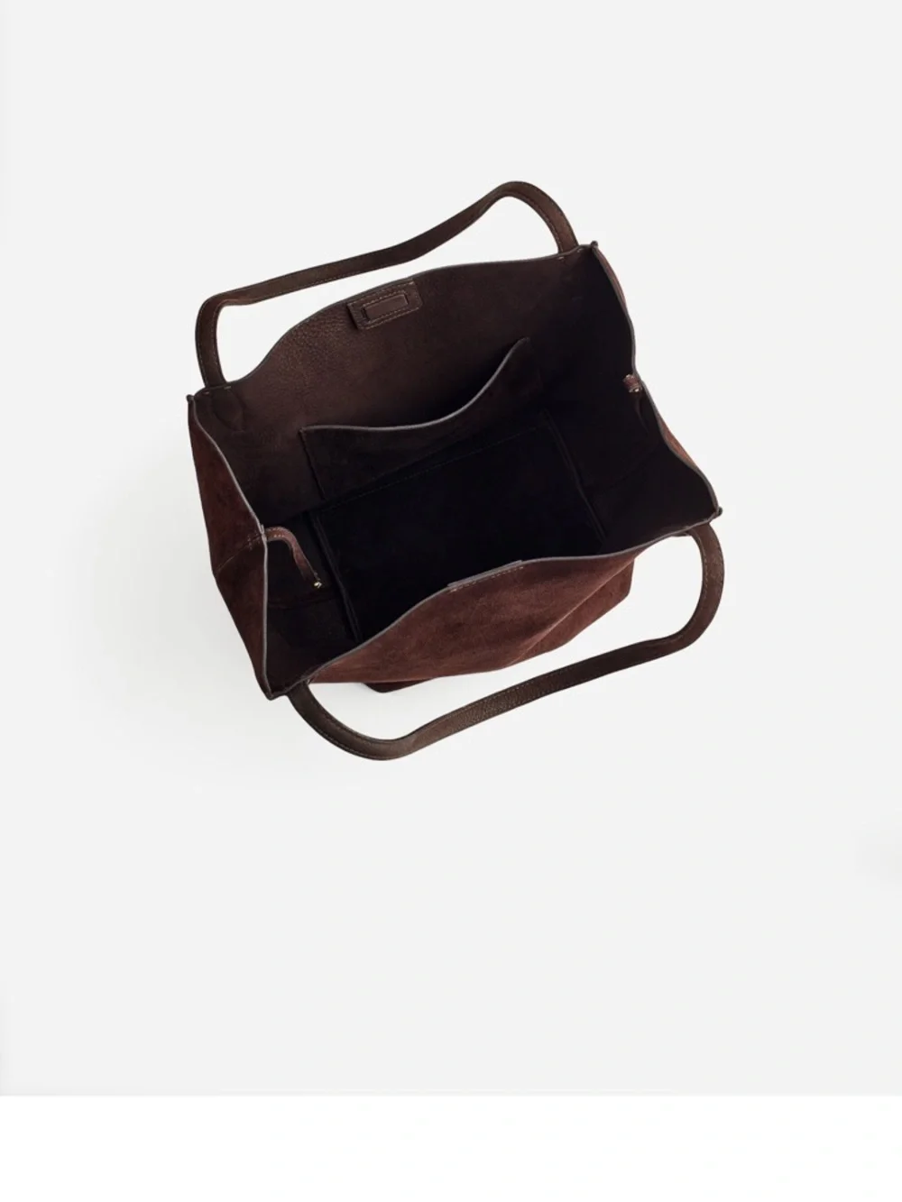 Madewell The Shoppers Tote Classic Brown Suede Tote Bag - Picture 2 of 6